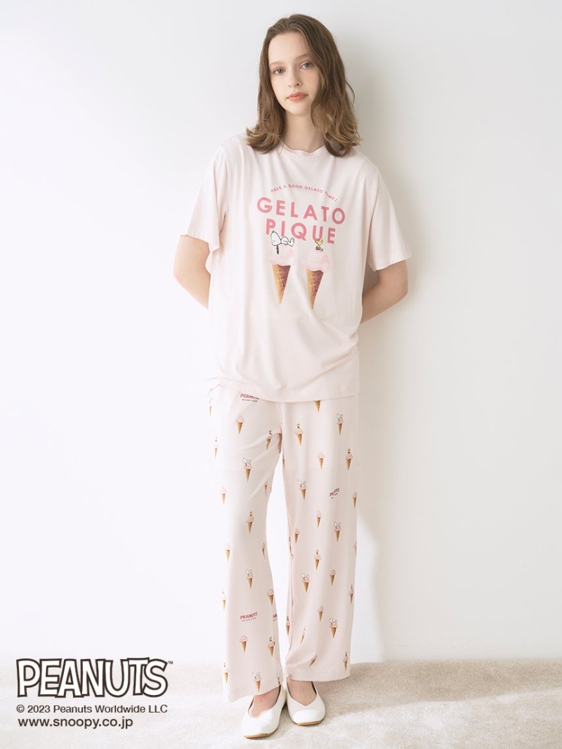 SALE／30%OFF】【PEANUTS】ワンポイントTシャツ gelato pique