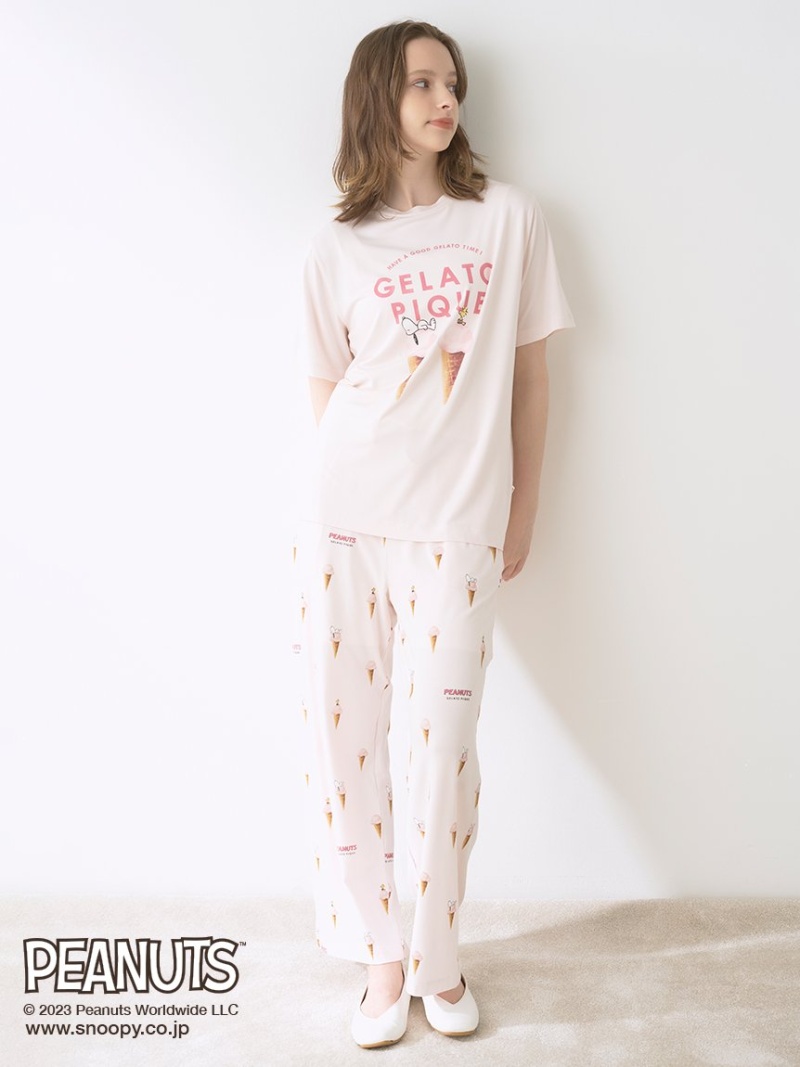 SALE／30%OFF】【PEANUTS】ワンポイントTシャツ gelato pique