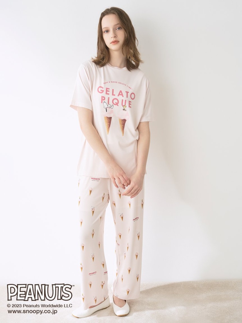 SALE／30%OFF】【PEANUTS】ワンポイントTシャツ gelato pique