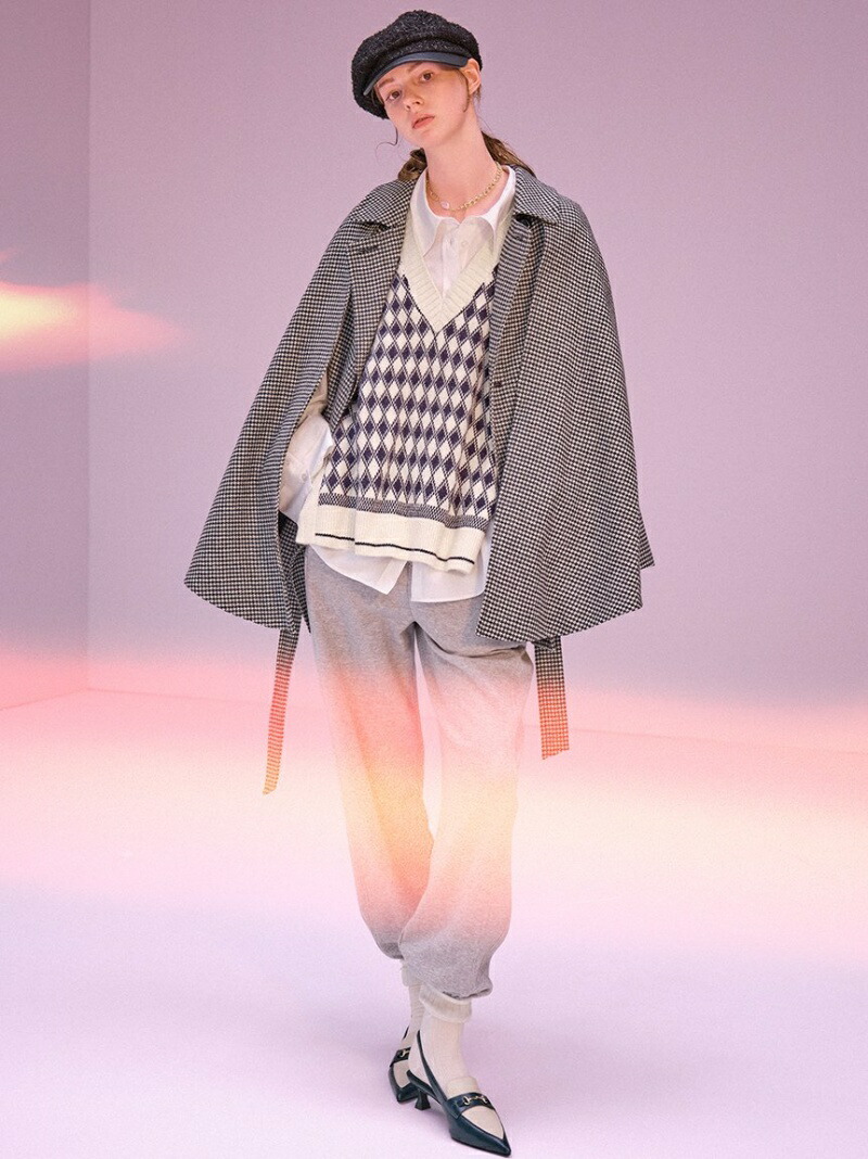 ダブルカフス2wayリボンシャツ Lily ブラウス シャツ Brown リリーブラウン