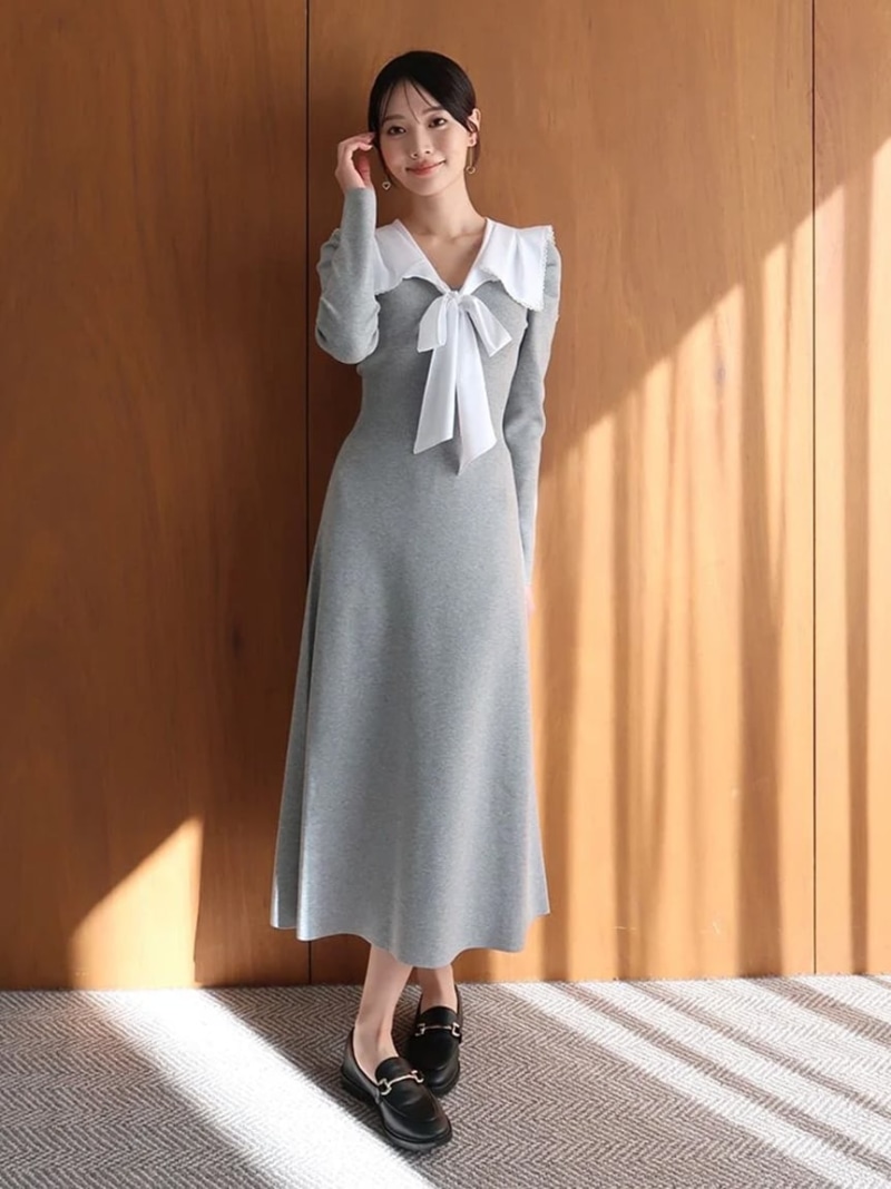 セーラーカラーニットワンピース SNIDEL スナイデル ワンピース・ドレス ワンピース ネイビー【送料無料】[ Fashion]｜USAGISTORE USAGIONLINE公式ストア