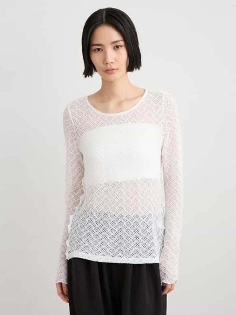 レースカットトップス MIESROHE ミースロエ トップス カットソー・Tシャツ ベージュ ホワイト ブラック【送料無料】[ Fashion]