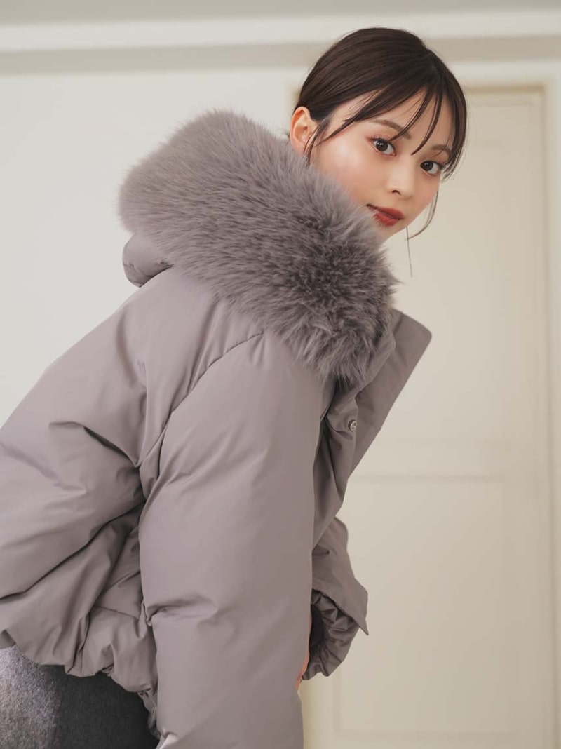 snidel スナイデル ファーライクフリルニットジャケット CGRY ファーライクフリルニットジャケット(ジャケット)｜アウター｜SNIDEL