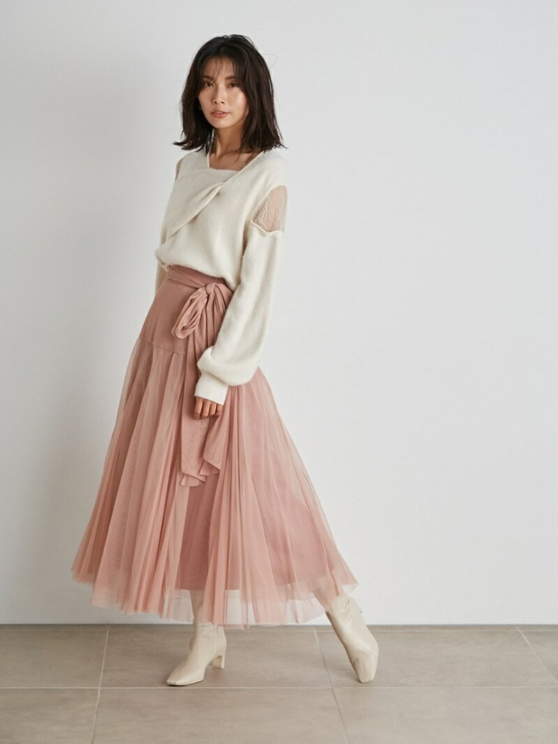 ハイウエストチュールスカート Snidel スナイデル スカート ハイウエストチュールスカート Snidel スナイデル スカート