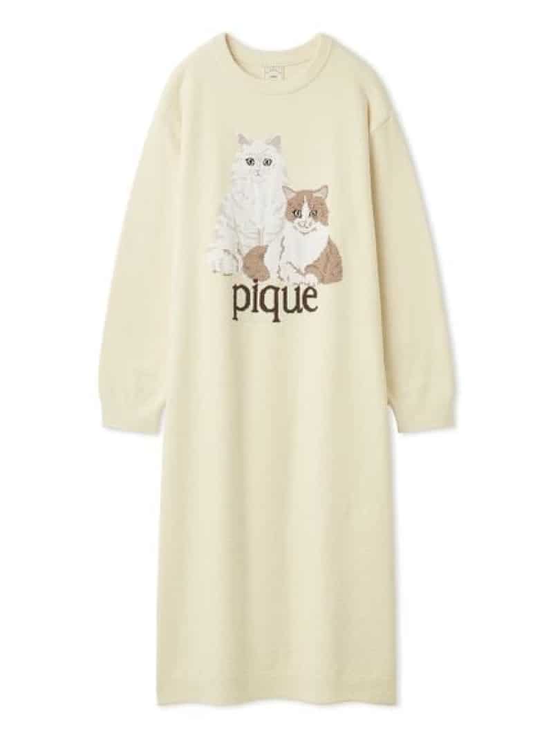 エアリーモコキャットジャガードワンピース gelato pique ジェラートピケ はだ着・御部屋御召しもの 余分の物のはだ着・御部屋御召しもの 黄色 サクラ色【貨物輸送無料】[ Fashion]