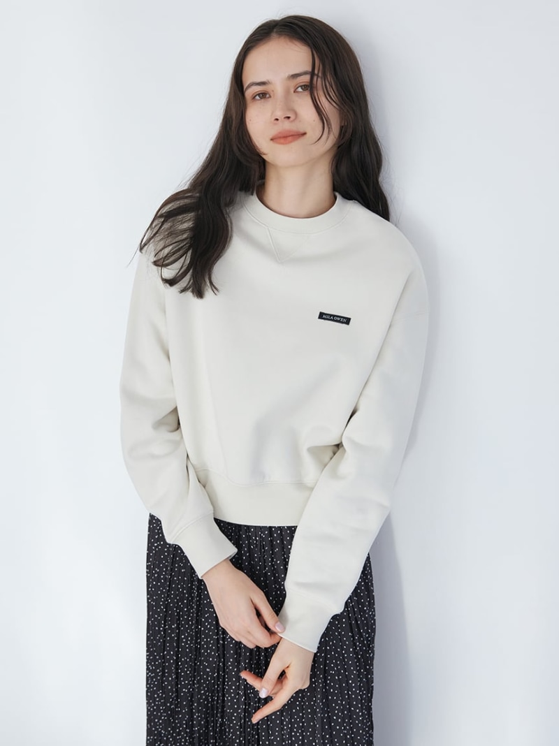 ソフトタッチ短丈トレーナー Mila Owen ミラオーウェン トップス スウェット・トレーナー レッド グレー【送料無料】[ Fashion] 6,326円