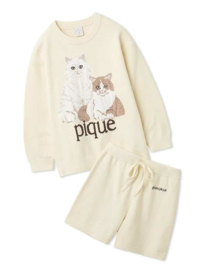 【SALE／30%OFF】【JUNIOR】エアリーモコキャットジャガードプルオーバー&ショートパンツセット gelato pique ジェラートピケ トップス その他のトップス イエロー ピンク【RBA_E】【送料無料】[ Fashion]｜USAGISTORE USAGIONLINE公式ストア