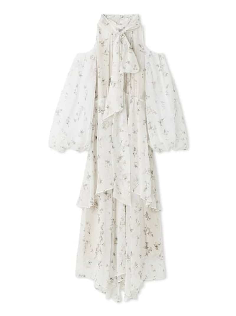 【SALE／50%OFF】【00サイズ】フラワープリントオフショルティアードワンピース FRAY I.D フレイ アイディー ワンピース・ドレス ワンピース ホワイト ネイビー【RBA_E】【送料無料】[ Fashion]｜USAGISTORE USAGIONLINE公式ストア