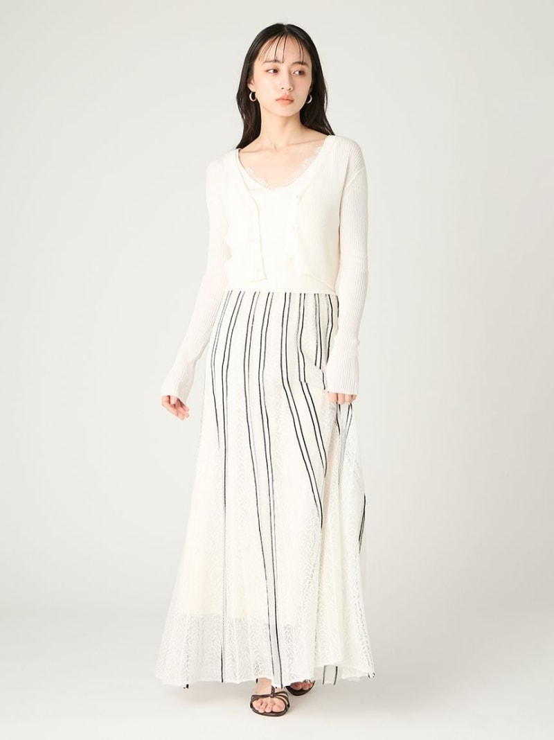 【SALE／50%OFF】レイシーニットワンピース FRAY I.D フレイ アイディー ワンピース・ドレス ワンピース ブラック ベージュ【RBA_E】【送料無料】[ Fashion]｜USAGISTORE USAGIONLINE公式ストア