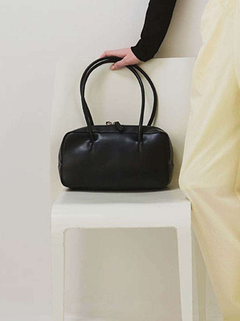 レザーボストンバッグ emmi エミ バッグ クラッチバッグ ブラック レッド【送料無料】[ Fashion]