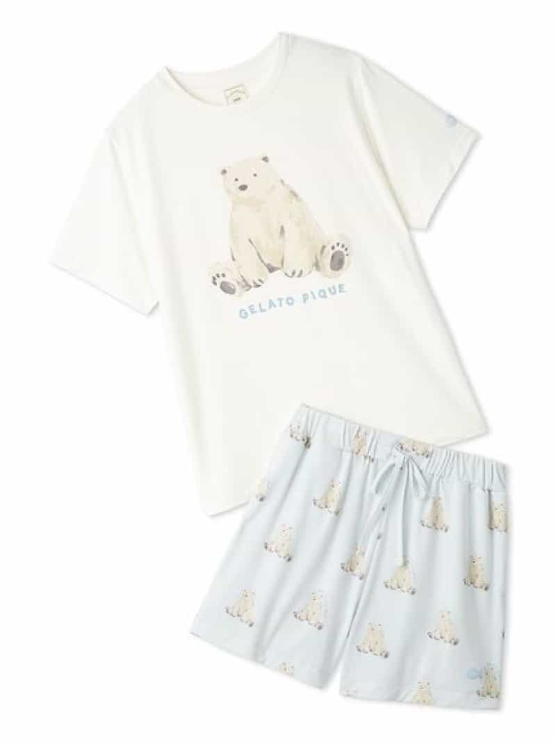 【ONLINE押さえる】【当たること冷感】シーアニマル柄ワンポイントティーシャツ\u0026遊撃手ズボン下書き割り gelato pique ジェラートピケ 下着類・お座敷御召しもの 余分の物の下着類・お座敷御召しもの 黄色 さくら色【此れから取って置く】*【貨物輸送無料】[ Fashion]