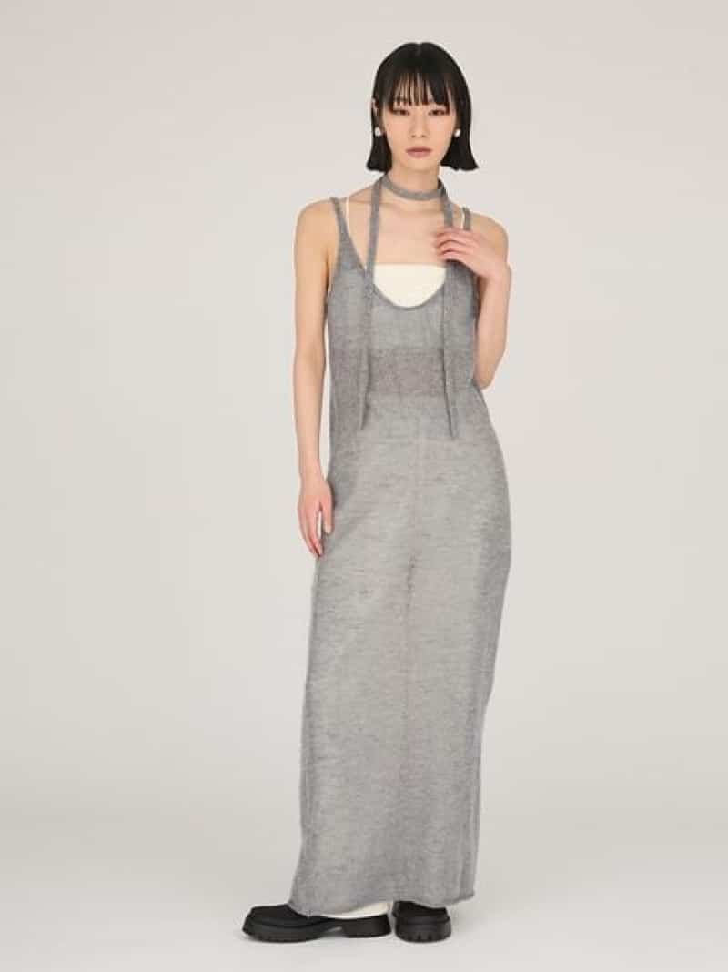 【SALE／50%OFF】2wayモヘアニットキャミワンピース emmi エミ ワンピース・ドレス ワンピース レッド グレー【RBA_E】【送料無料】[ Fashion]