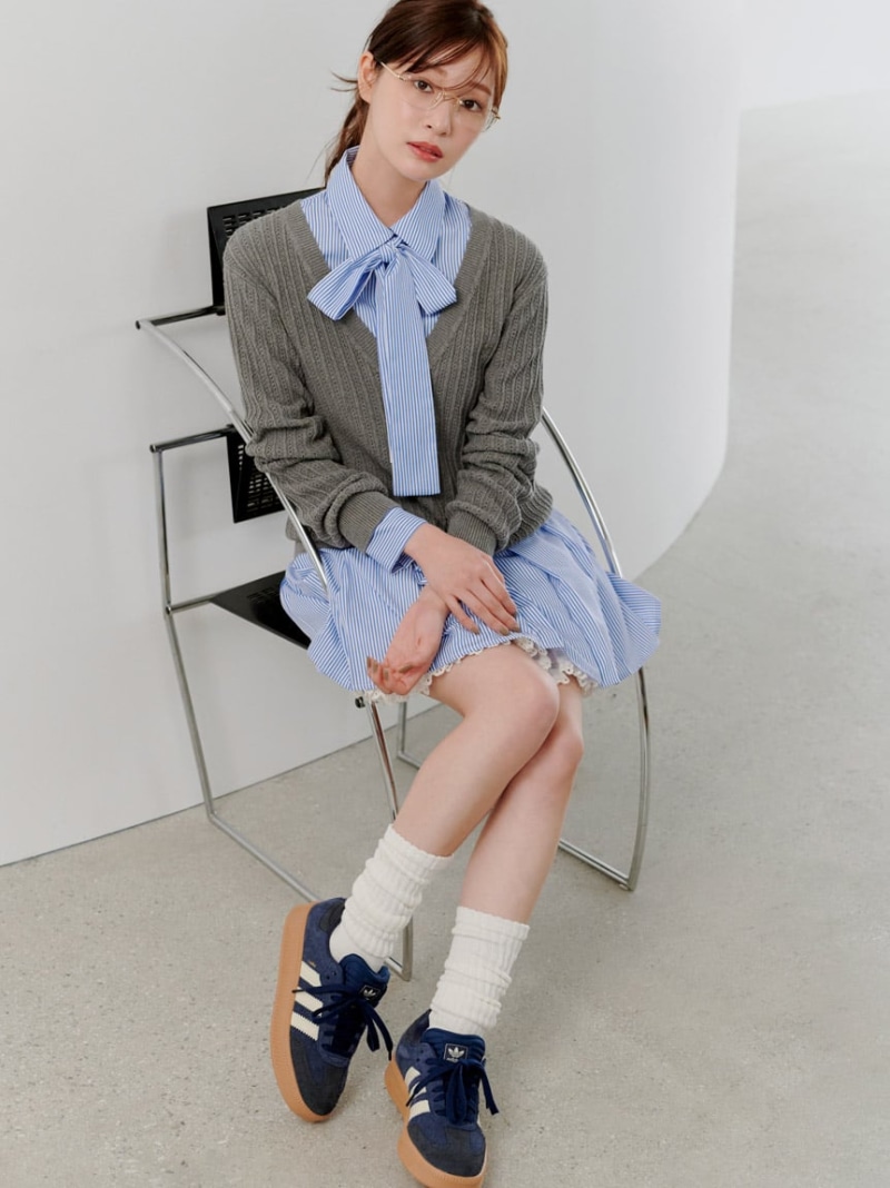【SALE／50%OFF】シャツコンビチュニック SNIDEL スナイデル トップス シャツ・ブラウス グレー ネイビー【RBA_E】【送料無料】[ Fashion]