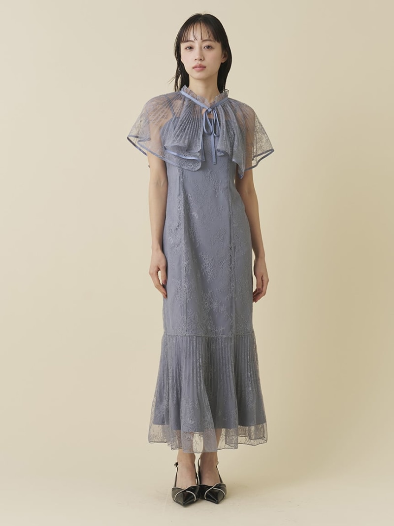 レースケープセットマーメイドドレス SNIDEL スナイデル ワンピース・ドレス ワンピース ブラック グリーン【送料無料】[ Fashion]