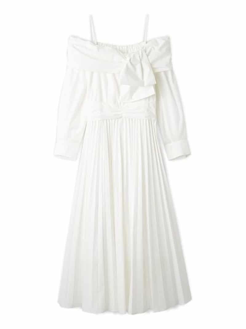 ビッグリボンシャツワンピース SNIDEL スナイデル ワンピース・ドレス ワンピース ホワイト【送料無料】[ Fashion]