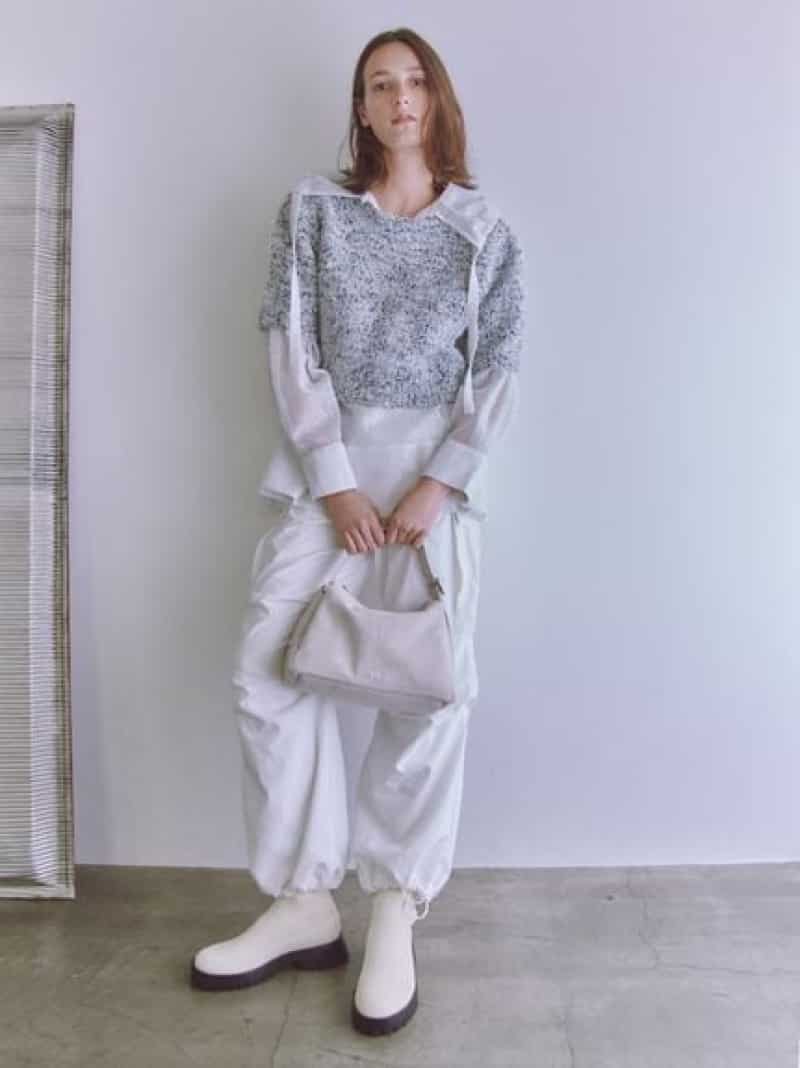 【SALE／50%OFF】タックフォルムカーゴパンツ emmi エミ パンツ その他のパンツ ホワイト ブラック【RBA_E】【送料無料】[ Fashion]