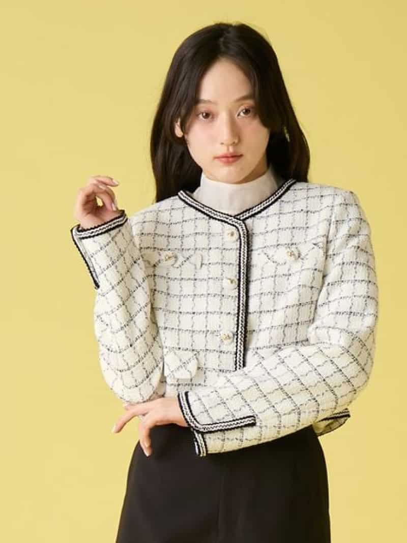 ツイードジャケット LILY BROWN リリーブラウン トップス その他のトップス レッド ホワイト ブラウン【送料無料】[ Fashion]