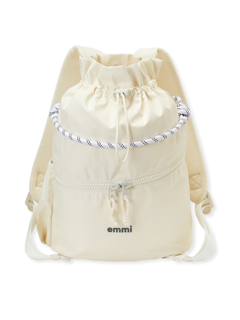 撥水 emmiロゴマルチバックパック emmi エミ 御徒面子 背嚢・うしろ側容器に並べる 白いこと 薄墨色 黒いこと【貨物輸送無料】[ Fashion]