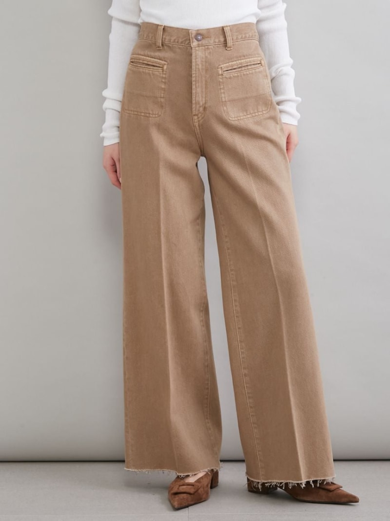 【MILA PANTS】玉縁ポケットセミフレアデニムパンツ Mila Owen ミラオーウェン パンツ ジーンズ・デニムパンツ ベージュ【送料無料】[ Fashion]