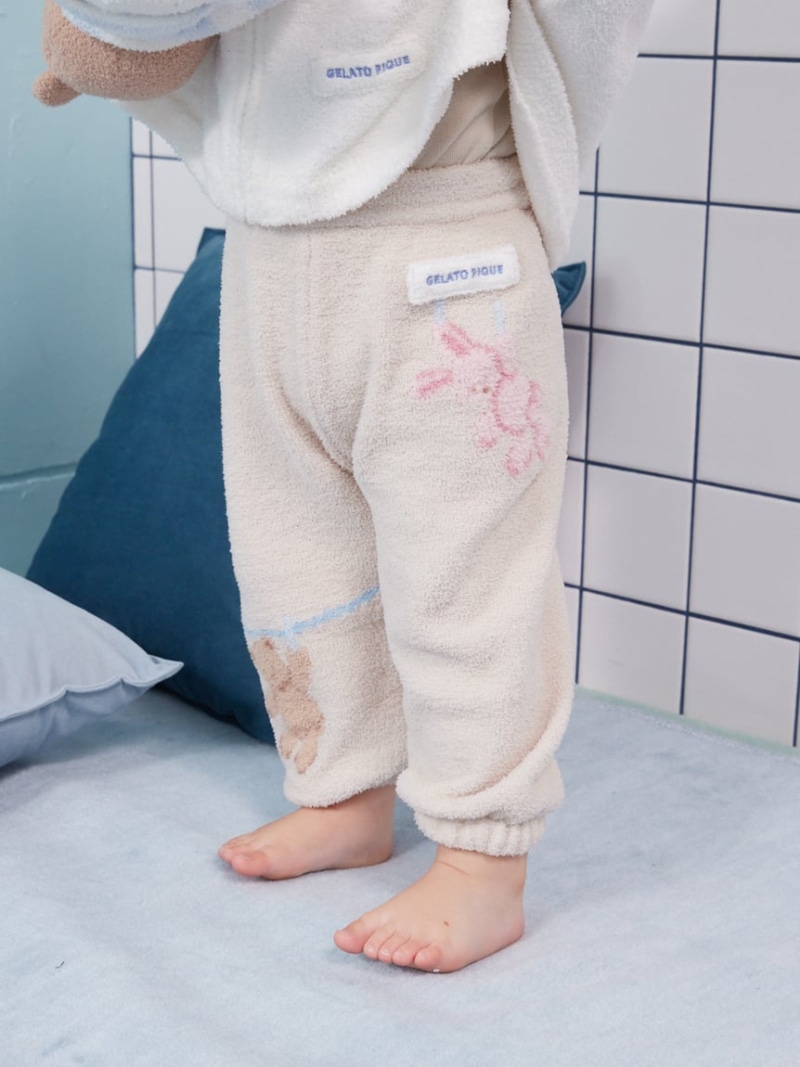 【SALE／20%OFF】【BABY】エアリーモコウォッシングアニマルジャガードロングパンツ gelato pique ジェラートピケ パンツ その他のパンツ ベージュ【RBA_E】【送料無料】[ Fashion]