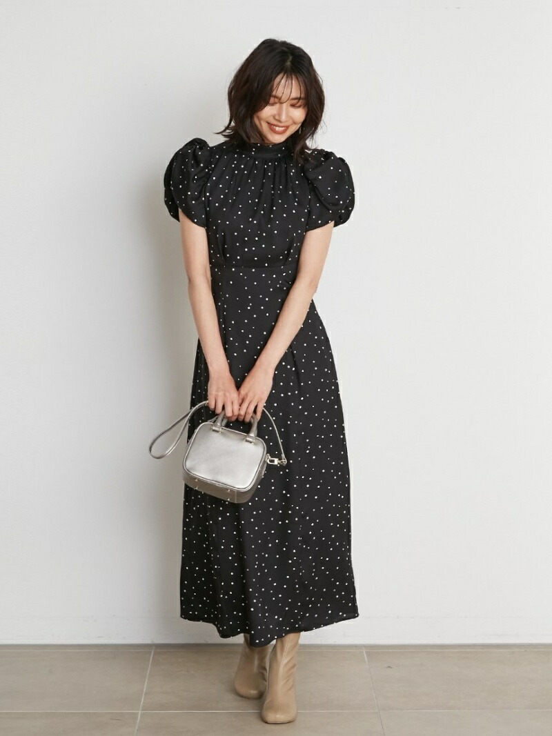 楽天市場 Sustainableギャザーパフスリワンピース Snidel スナイデル ワンピース ロングワンピース マキシワンピース グレー ブラック 送料無料 Rakuten Fashion Usagistore Usagionline公式ストア