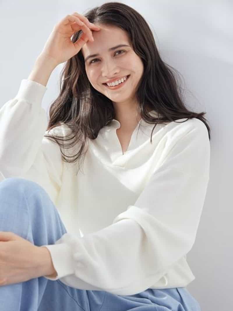 【WEB\u0026構成要素制限事項色合い】シアーポロニット Mila Owen ミラオーウェン トップス 編み物 サクラ色 米国海軍【貨物輸送無料】[ Fashion]