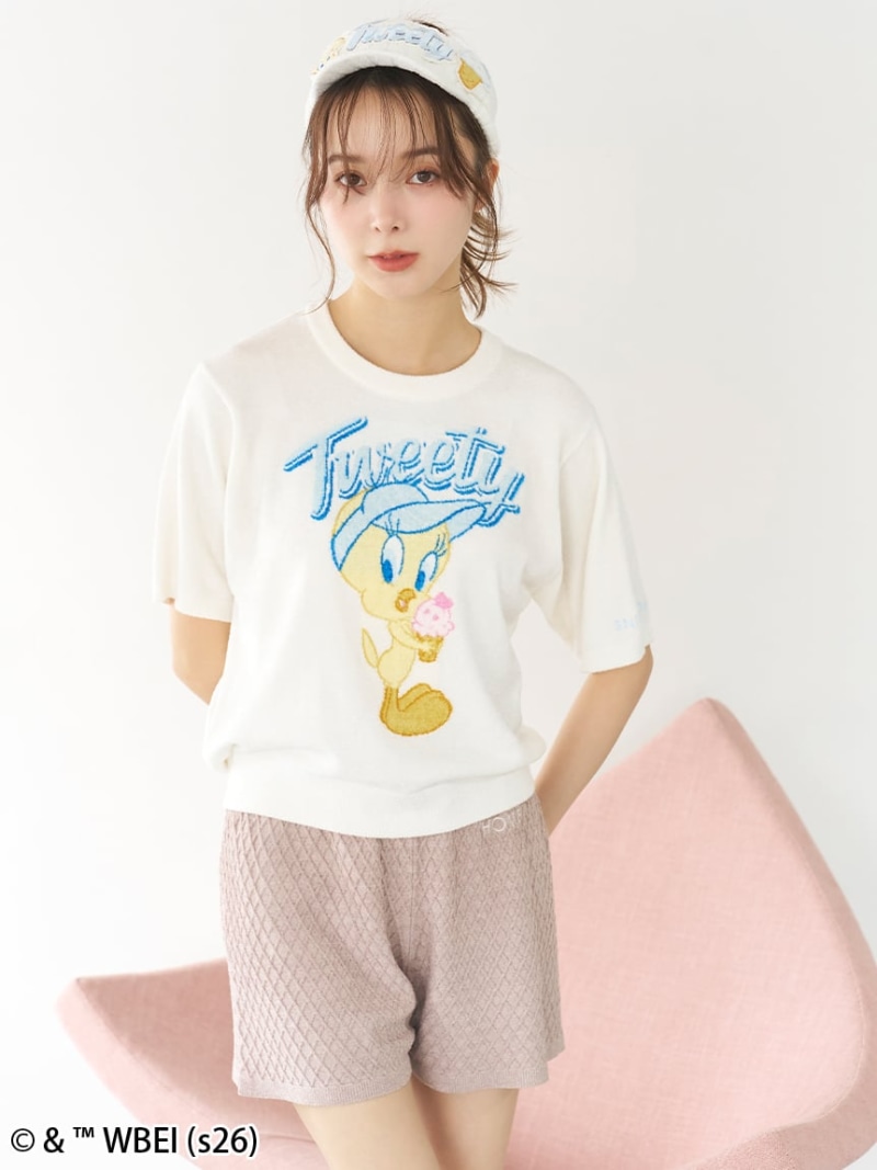 【WEB制限事項】【書き割り商いもの】【Tweety】モチーフニットプルオーバー\u0026ニットショートパンツSET SNIDEL HOME スナイデルホーム 衣裳・御召しもの 余分の物の衣裳・御召しもの 黄色【貨物輸送無料】[ Fashion]