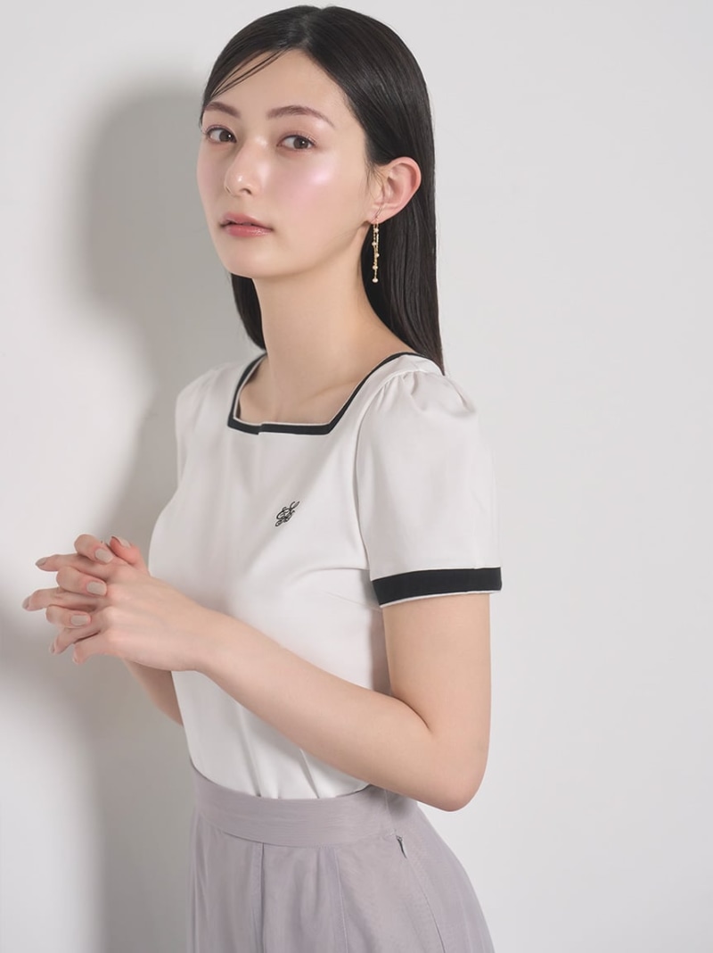 【SALE／50%OFF】カリグラフィ刺繍Tシャツ CELFORD セルフォード トップス カットソー・Tシャツ ブラック ホワイト【RBA_E】【送料無料】[ Fashion]