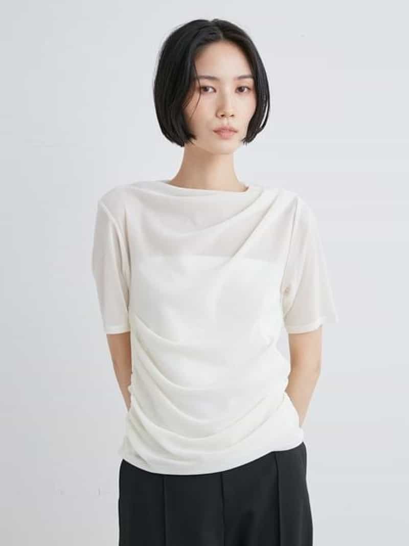 人気特価 SALE／40%OFF】フロッキーチュール半袖TOPS【ウォッシャブル トップス