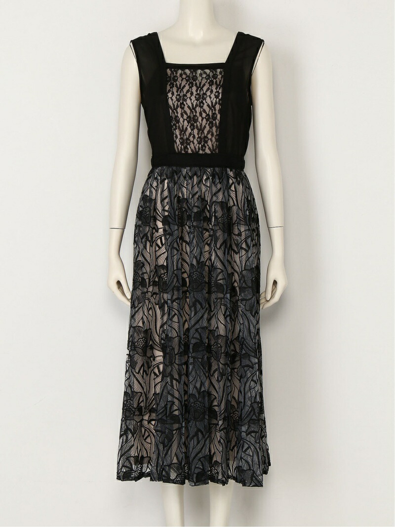 新しい到着 Rakuten Fashion Sale 45 Off シアーレース切替ドレス Lily Brown リリーブラウン ワンピース ノースリーブワンピース ベージュ ブラック Rba E 超美品 Www Toyotires Ca