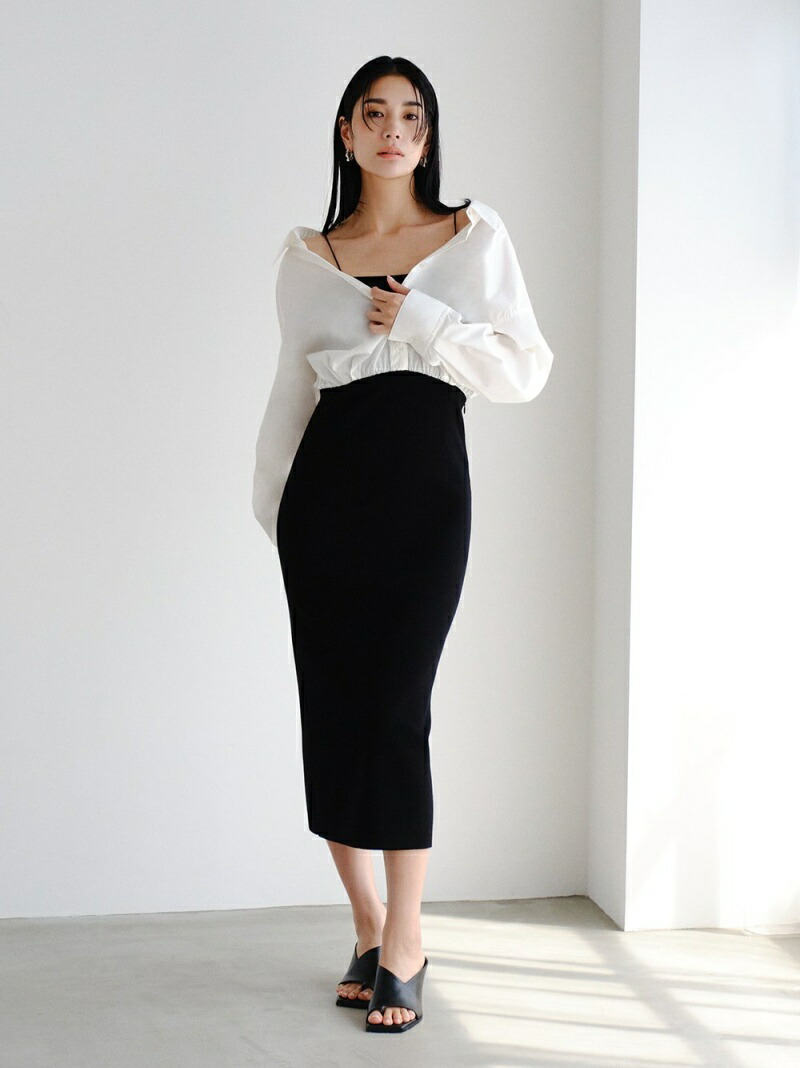 楽天市場】【SALE／50%OFF】シャツコンビタイトニットワンピース FRAY 