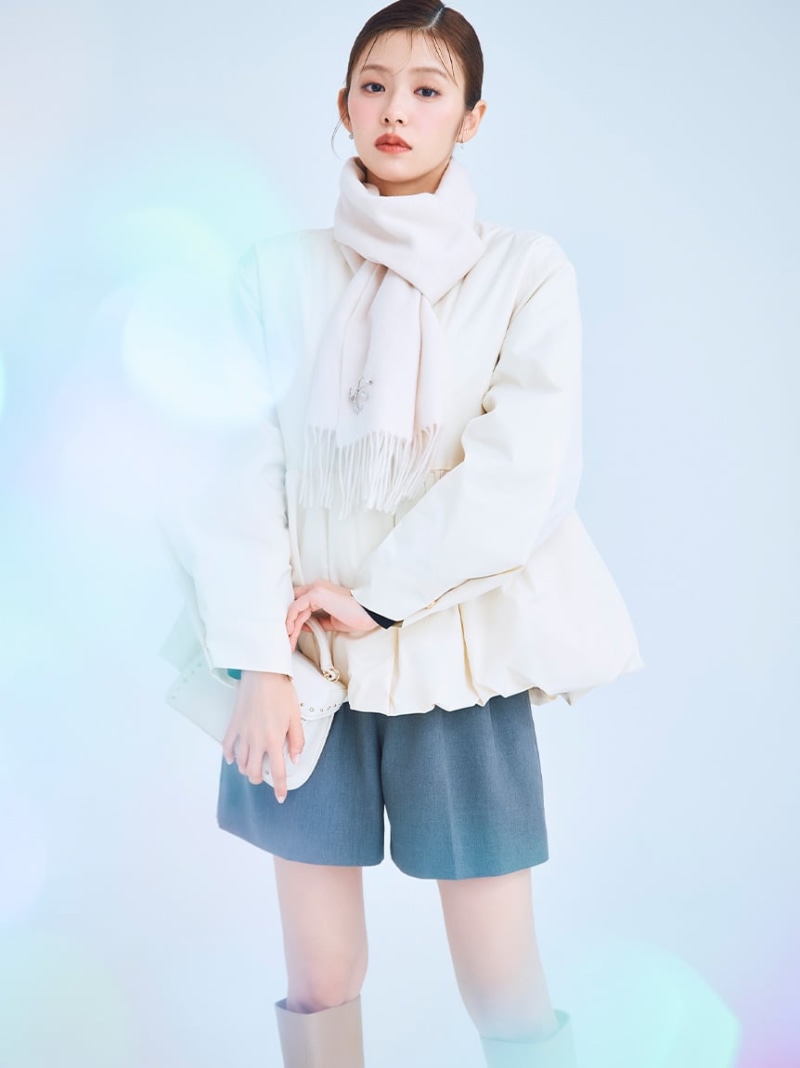 【SALE／20%OFF】薄中綿ペプラムノーカラーコート CELFORD セルフォード ジャケット・アウター その他のジャケット・アウター ブラック ピンク【RBA_E】【送料無料】[ Fashion]