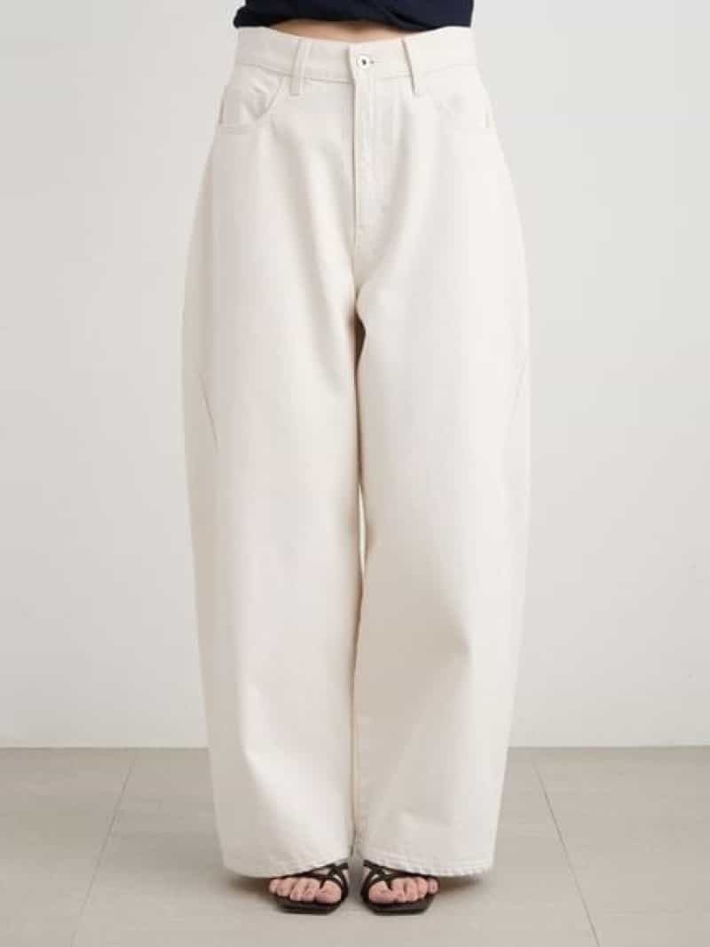 ハイフォルムコクーンデニム MIESROHE ミースロエ パンツ ジーンズ・デニムパンツ ブラック ホワイト【送料無料】[ Fashion]
