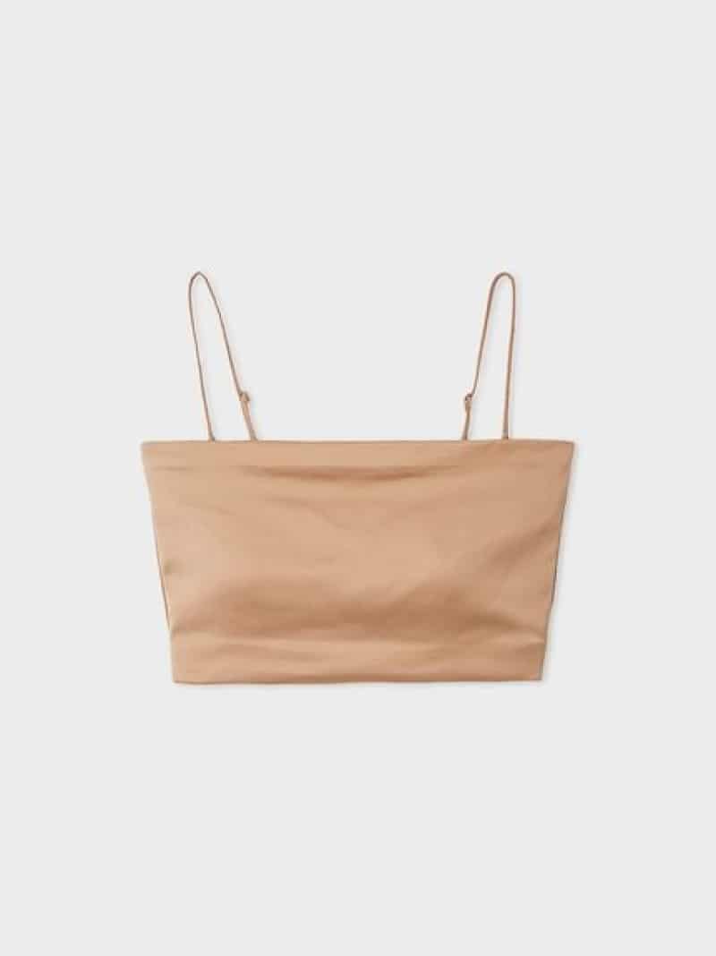 洗える】サテンベアトップ MIESROHE ミースロエ トップス ベアトップ 