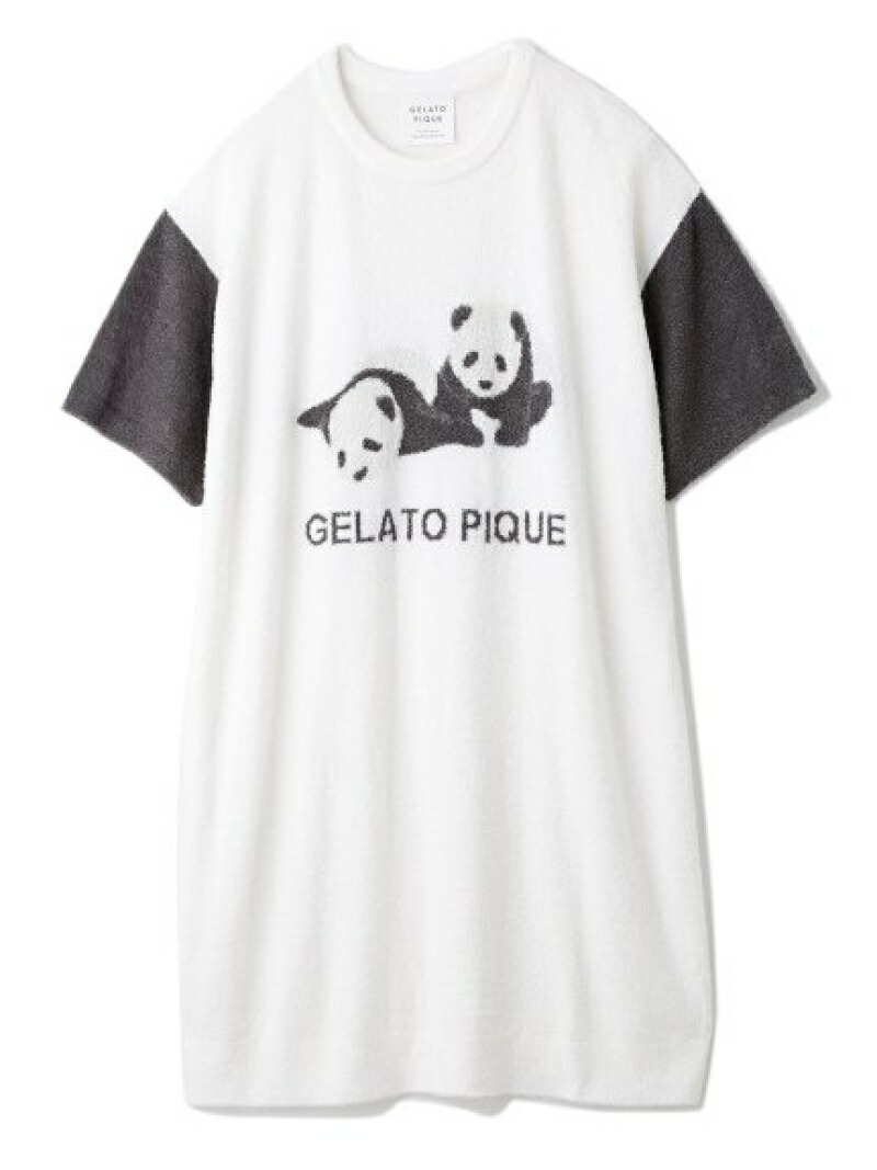 パンダジャガードドレス gelato pique ジェラートピケ インナー ルームウェア その他のインナー ホワイト ピンク Rakuten  Fashion 75％以上節約