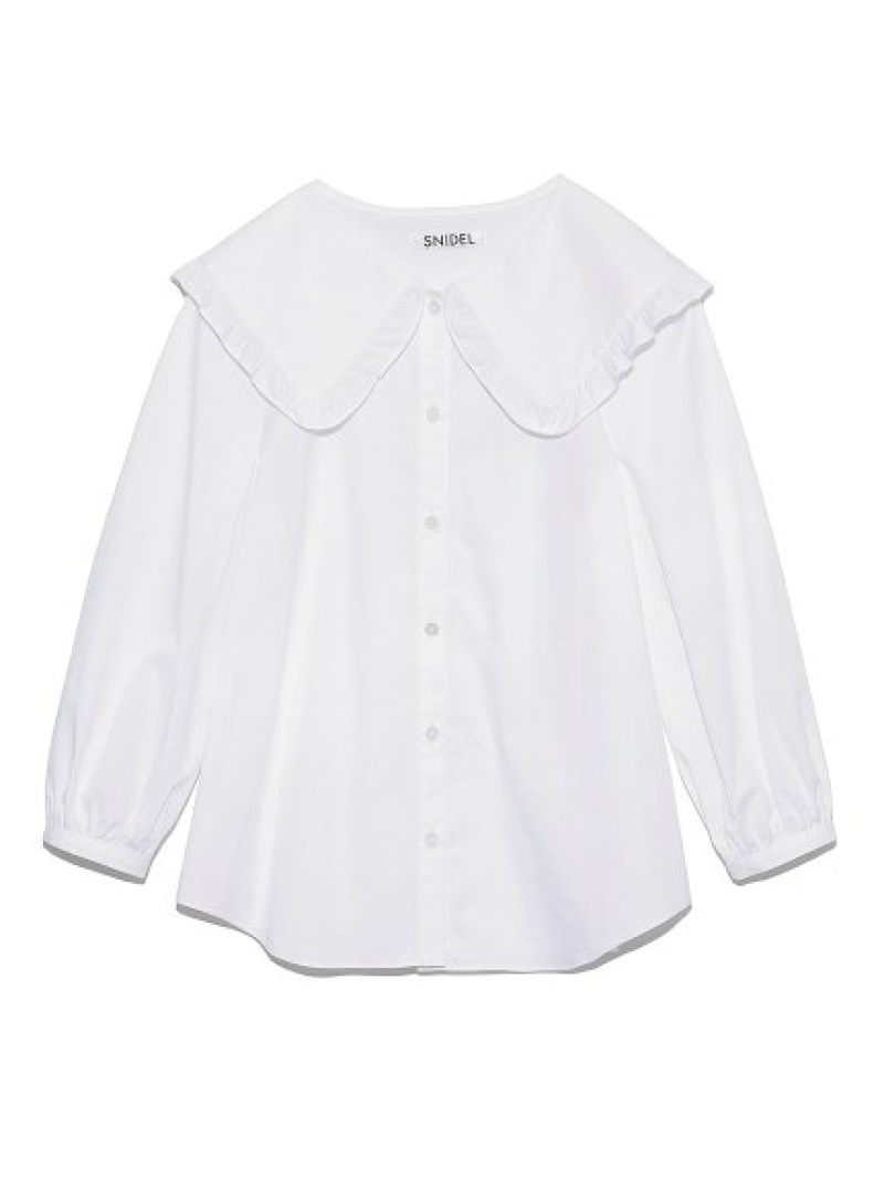 流行に ビッグカラーパフスリーブブラウス Snidel スナイデル シャツ ブラウス シャツ ブラウスその他 ホワイト Rakuten Fashion 魅了 Szatmarkerhaz Hu