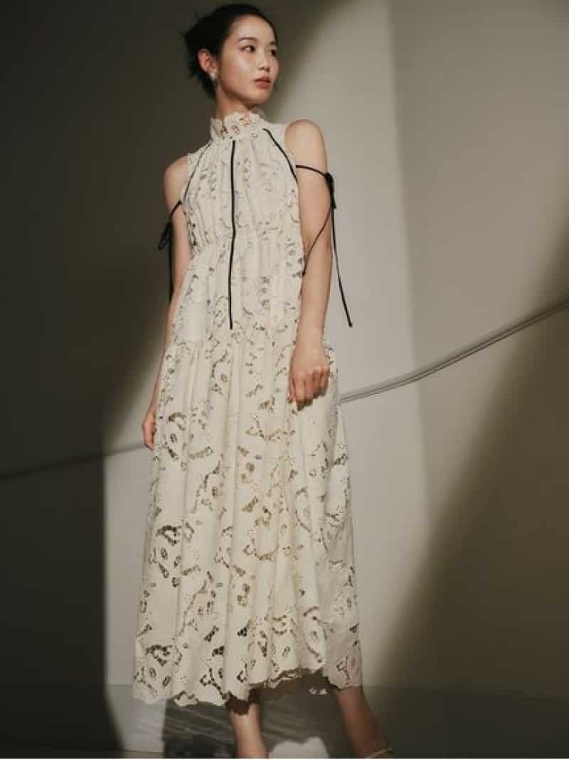 レースギャザーワンピース SNIDEL スナイデル ワンピース・ドレス ワンピース ブラック【送料無料】[ Fashion]｜USAGISTORE USAGIONLINE公式ストア