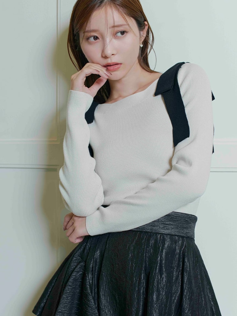 楽天市場】カシミア混襟付きニット CELFORD セルフォード トップス