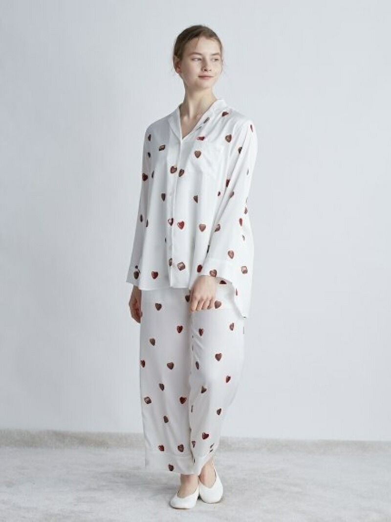 ハートチョコモチーフロングパンツ Gelato インナー ナイトウェア Pique ジェラートピケ