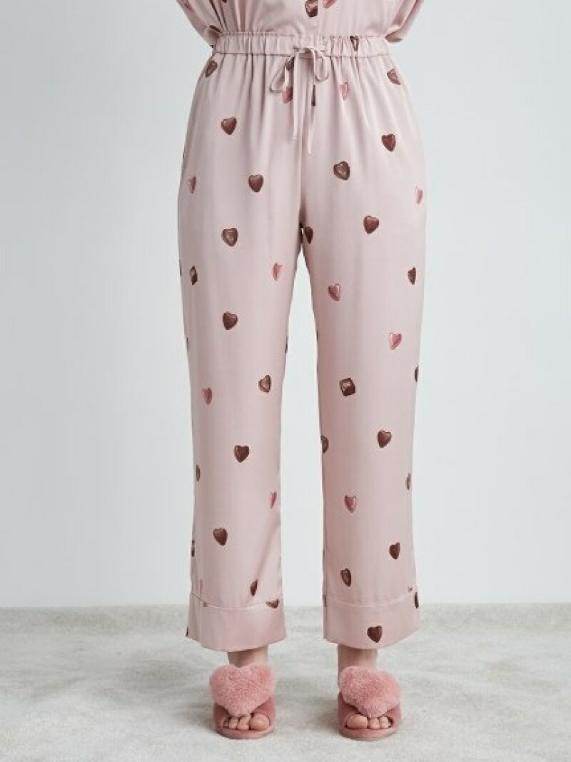 ハートチョコモチーフロングパンツ Gelato インナー ナイトウェア Pique ジェラートピケ