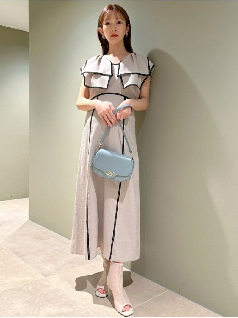 SALE／40%OFF】【WEB限定サイズ/カラーあり】ラッフルカラーワンピース 