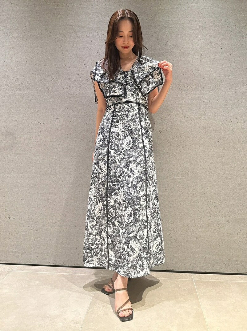 SALE／40%OFF】【WEB限定サイズ/カラーあり】ラッフルカラーワンピース 