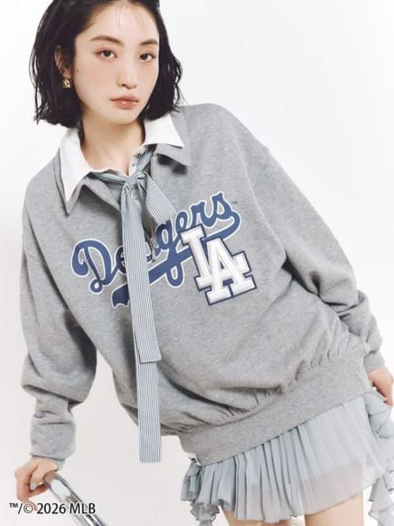 【MLB】Sustainableハーフジップスウェット SNIDEL スナイデル トップス パーカー・フーディー ピンク グレー グリーン【送料無料】[ Fashion] 7,128円