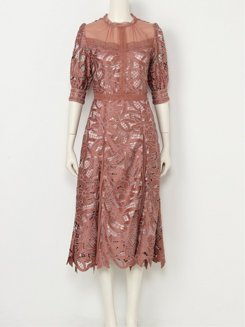 超人気 Rakuten Fashion Sale 45 Off フラワーレースワンピース Lily Brown リリーブラウン ワンピース 半袖ワンピース ベージュ ブラック ピンク Rba E 超目玉 Masmorracine Com Br