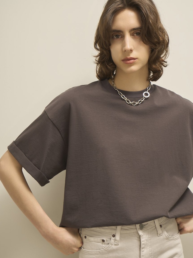 【楽天市場】【SALE／50%OFF】ロールアップスリーブデザインTシャツ Mila Owen ミラオーウェン トップス カットソー・Tシャツ