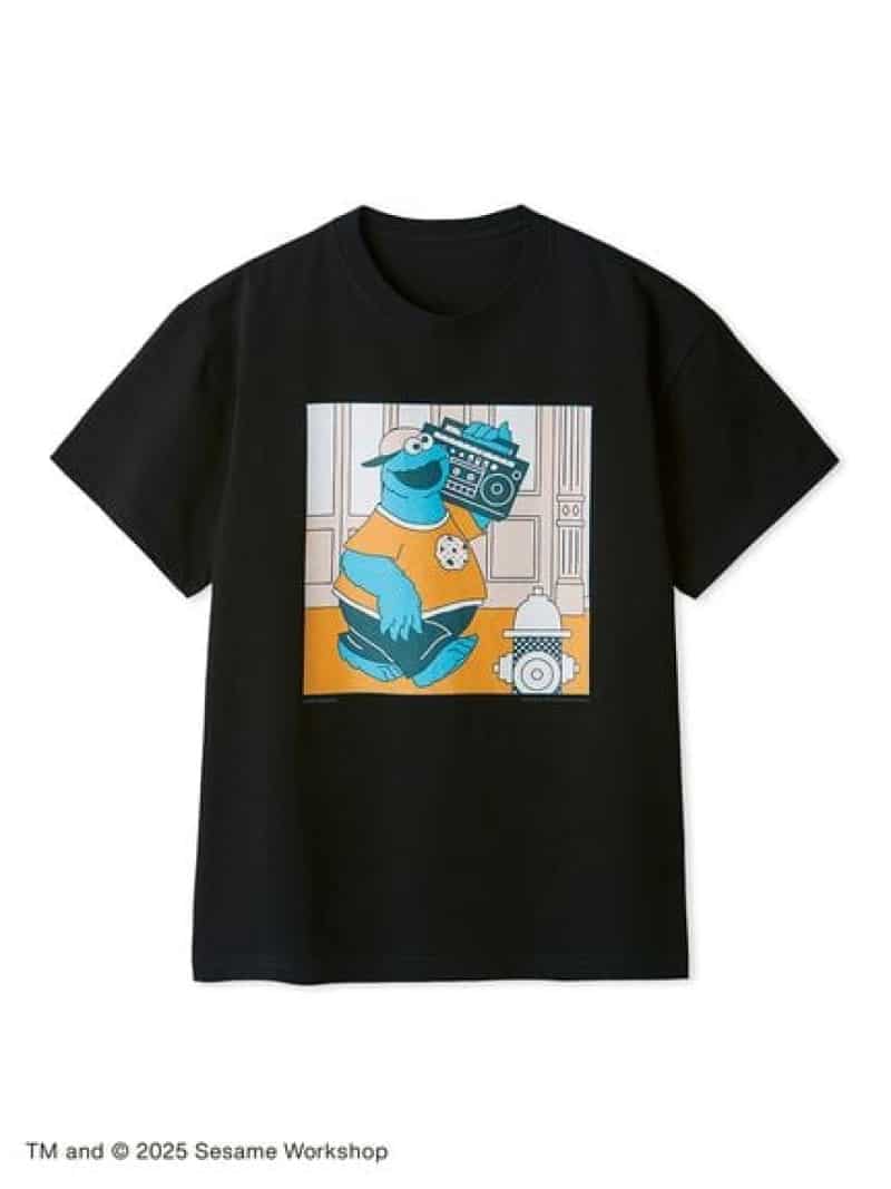 【UNISEX】クッキーモンスター アートTシャツ(RADIO) SESAME STREET MARKET セサミストリートマーケット トップス その他のトップス ブラック【送料無料】[ Fashion]