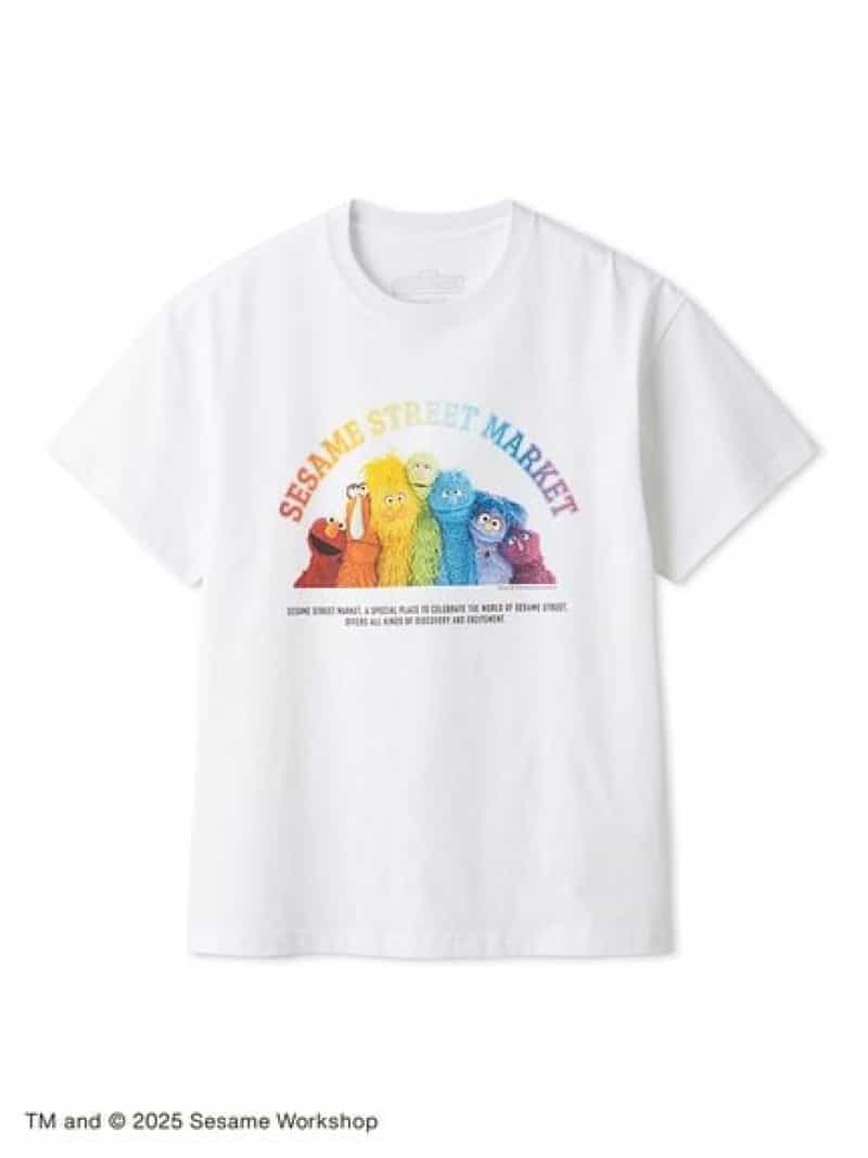 【UNISEX】キャラクターアートTシャツ(RAINBOW) SESAME STREET MARKET セサミストリートマーケット トップス その他のトップス ホワイト【送料無料】[ Fashion]