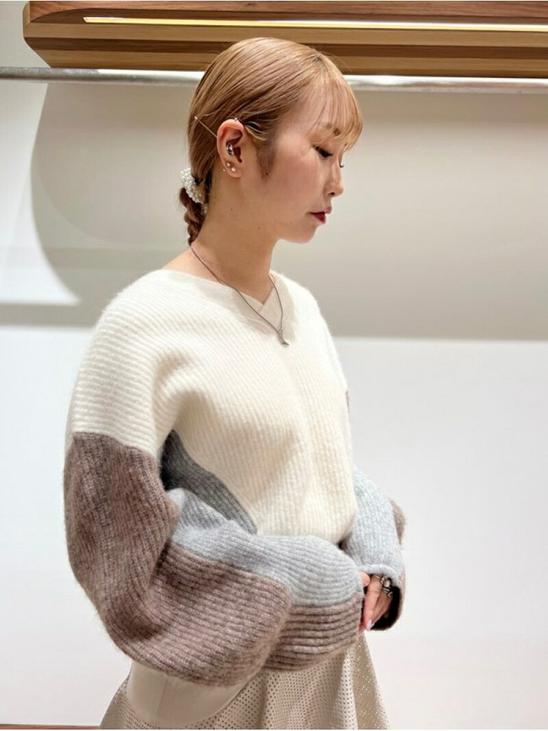 最終値下げ＊ラスト１点＊新品＊【FURFUR】カラーブロックLAMAセーター 