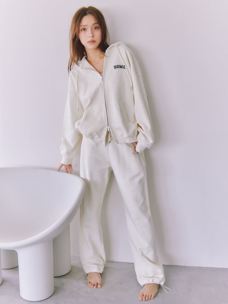 【SNIDEL HOME × 新木優子】スウェットロングパンツ SNIDEL HOME スナイデルホーム ズボン下 余分の物のズボン下 緑であること 薄墨色 白いこと【貨物輸送無料】[ Fashion]