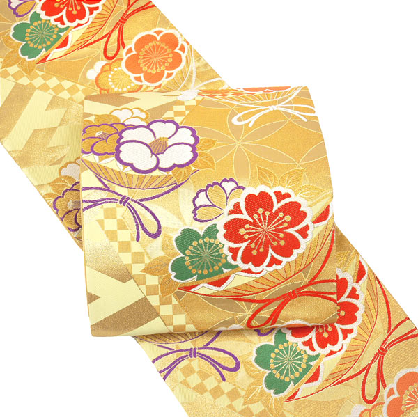 京都 西陣 振袖用 袋帯 成人式 フォーマル 正絹 結婚式 美品 obi227 楽天市場】【セール 】52.000円→29.700円 袋帯 振袖用 絹